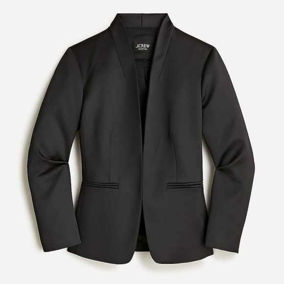 J.Crew Collection Going Out Blazer in Black Satin (NWT) - Picture 6 of 7